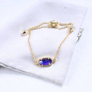 Kendra Scott | Elaina - Gold Cobalt Cat's Eye Adjustable Chain Bracelet